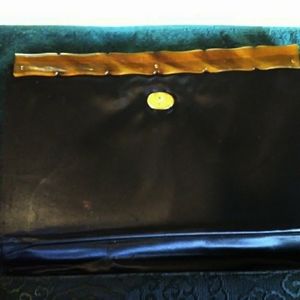 Vintage Lewis jacquard and Lucite clutch